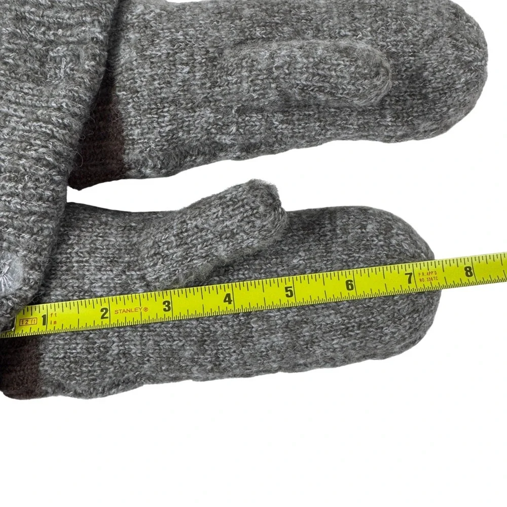 NWT Gray Knit Reindeer Hat Mittens Set Kids 3-6‎ Winter Christmas Fleece Lined